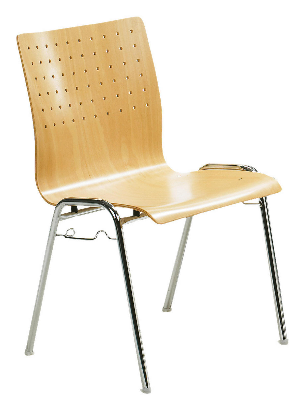 BESUCHERSTUHL Buchefarben, Chromfarben  - Chromfarben/Buchefarben, Basics, Holz/Metall (53/83/54cm) - MID.YOU