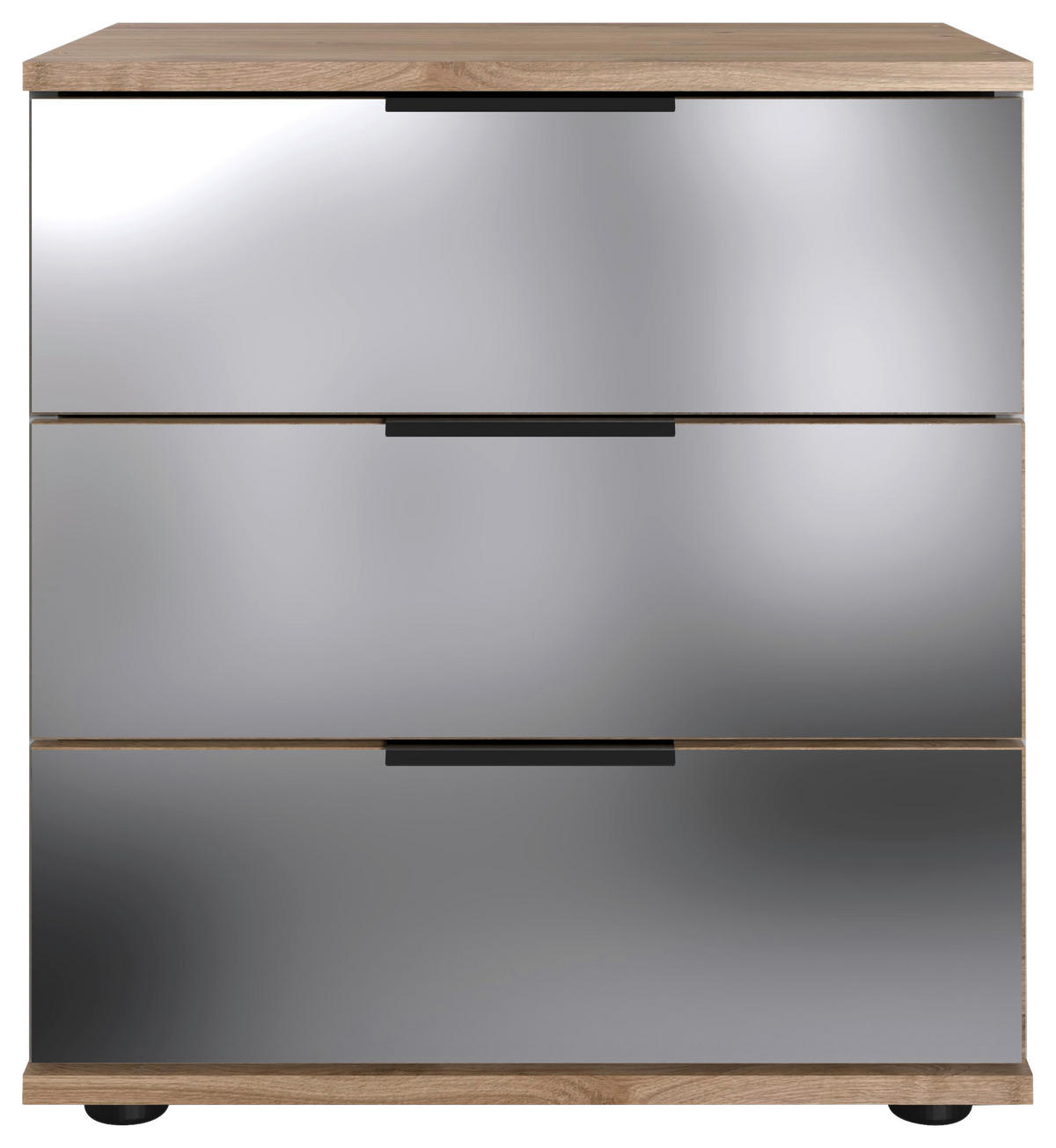NACHTSCHRANK 52/58/38 cm  - Klar/Eichefarben, MODERN, Glas/Holzwerkstoff (52/58/38cm) - MID.YOU