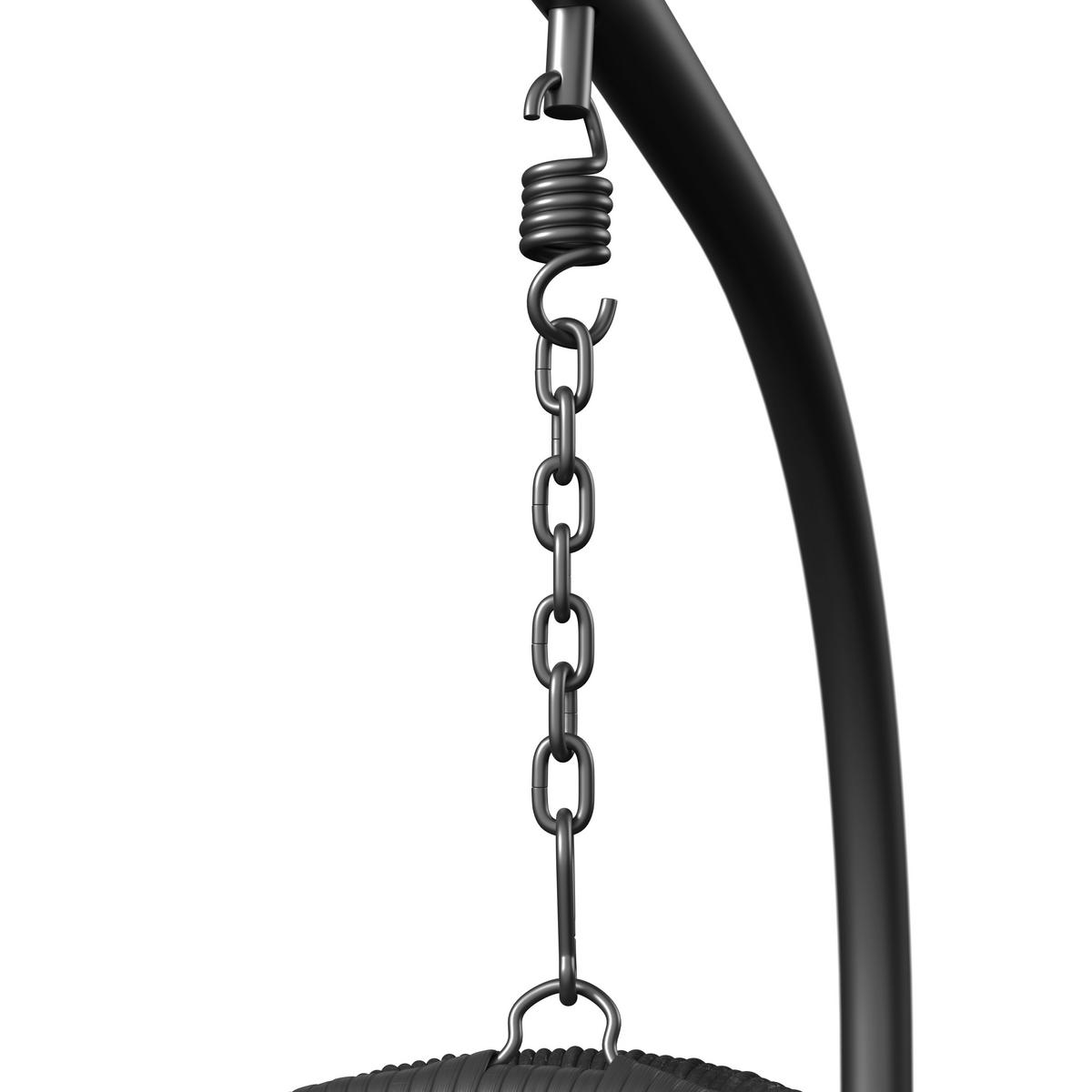 HÄNGESESSEL 100/198/100 cm  - Dunkelgrau/Schwarz, MODERN, Kunststoff/Textil (100/198/100cm) - Ambia Garden