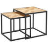 SATZTISCH Tanne furniert quadratisch Naturfarben, Schwarz  - Schwarz/Naturfarben, Design, Holz/Holzwerkstoff (40/35/40/35/40/35cm) - MID.YOU