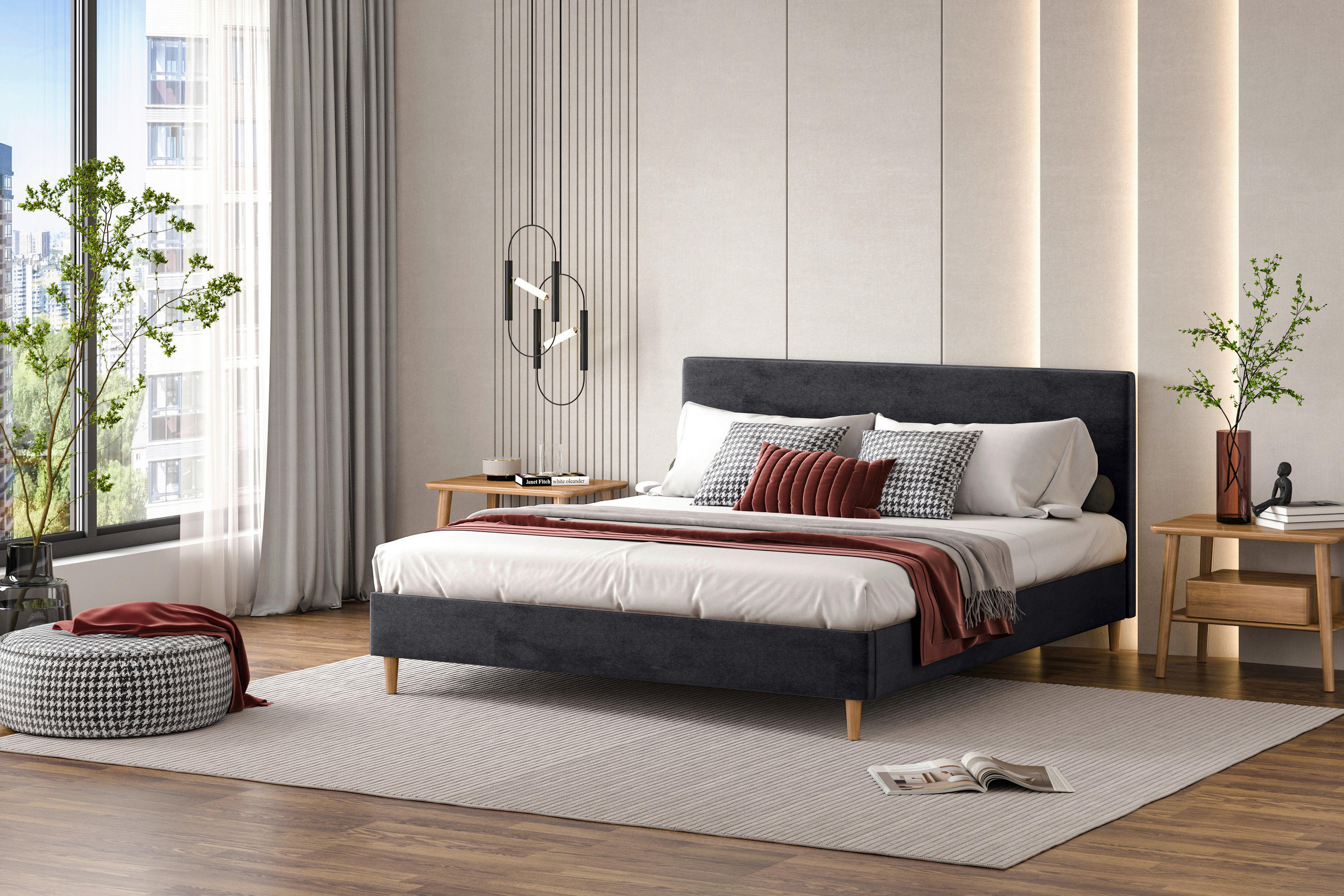 BOXBETT 140/200 cm  in Anthrazit  - Anthrazit, KONVENTIONELL, Holz/Textil (140/200cm) - Carryhome