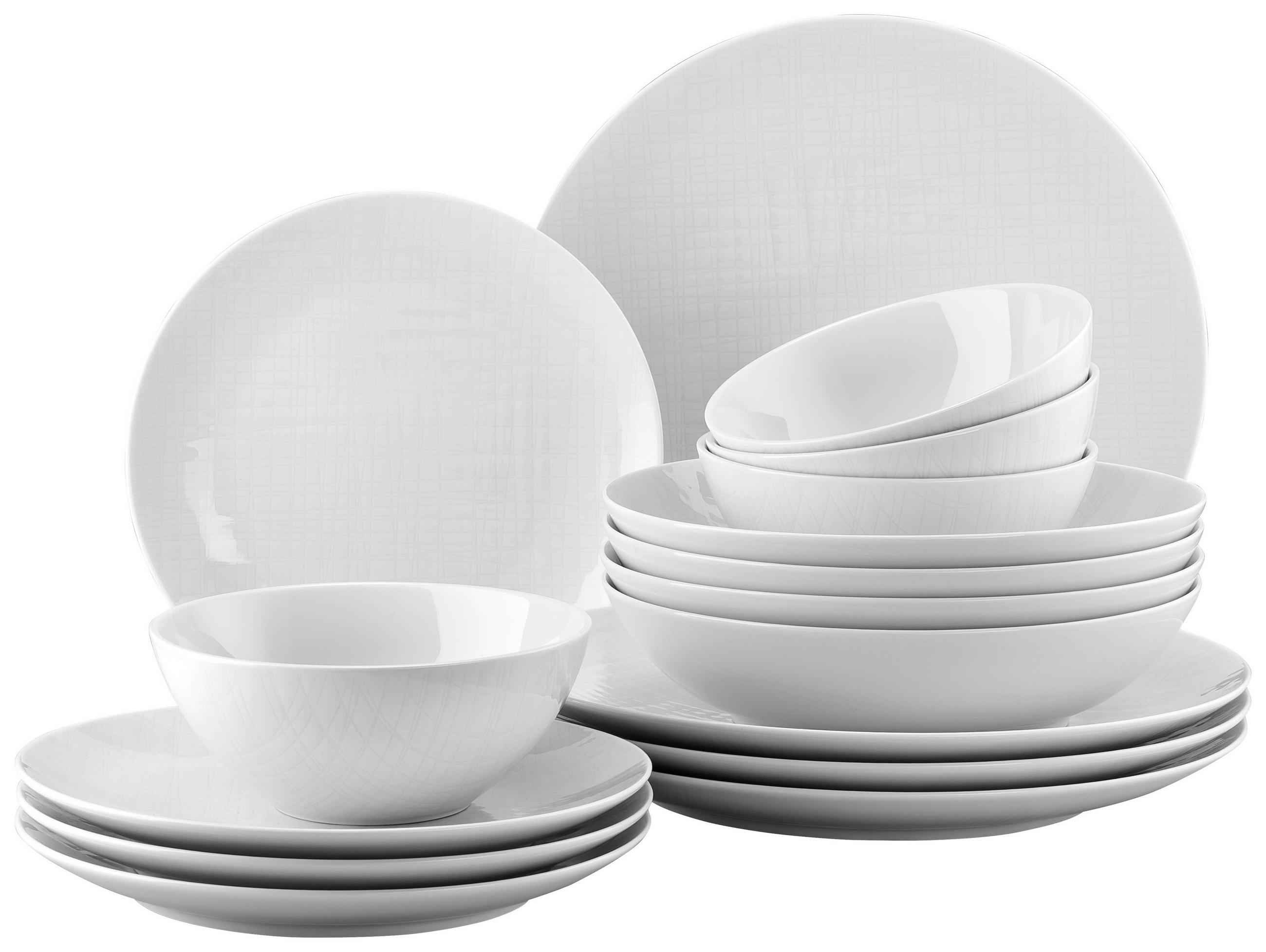 KOMBISERVICE Mesh weiß 16-teilig  - Weiss, Basics, Keramik - Rosenthal