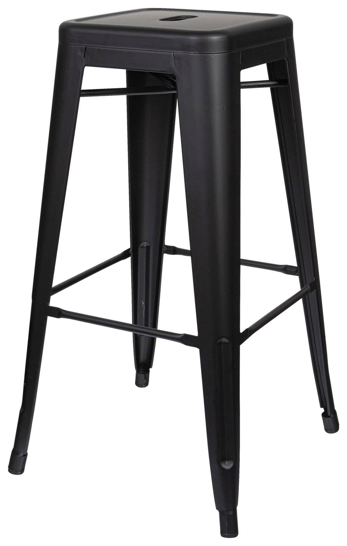 BARHOCKER Schwarz Stahl stapelbar, abwischbar  - Schwarz, Basics, Metall (44/77/44cm) - MID.YOU