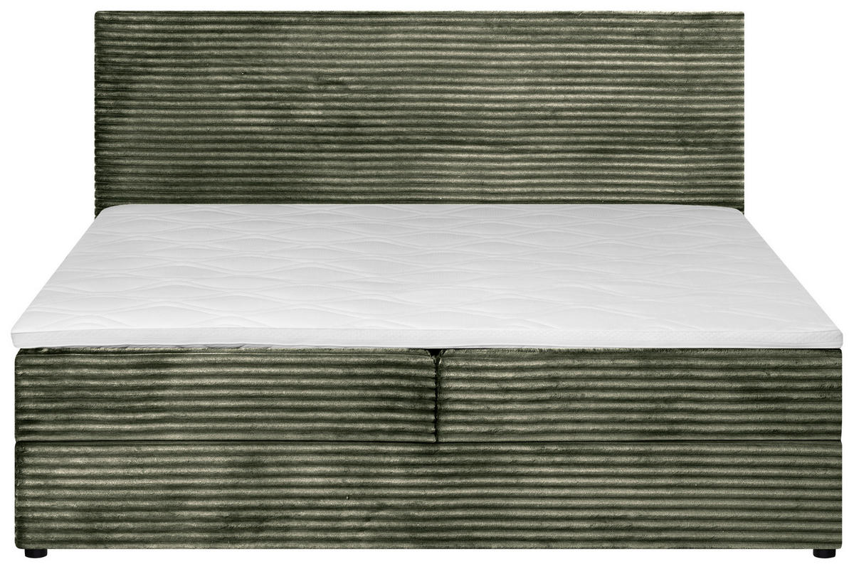 BOXBETT 140/200 cm  in Olivgrün  - Schwarz/Olivgrün, Trend, Kunststoff/Textil (140/200cm) - Boxxx