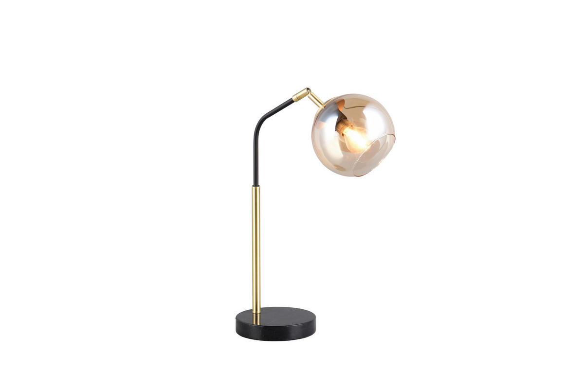 TISCHLEUCHTE - Goldfarben/Bernsteinfarben, Design, Glas/Metall (28/15/45cm) - Trio Leuchten