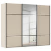 SCHWEBETÜRENSCHRANK  in Champagner  - Champagner/Schwarz, KONVENTIONELL, Glas/Holzwerkstoff (242/223/68cm) - Novel