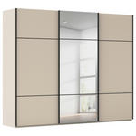 SCHWEBETÜRENSCHRANK 271/223/68 cm 3-türig Champagner  - Champagner/Schwarz, KONVENTIONELL, Glas/Holzwerkstoff (271/223/68cm) - Novel