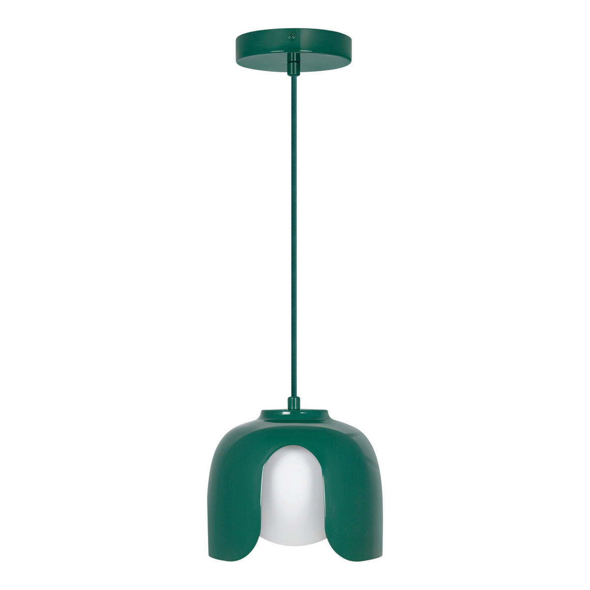 PENDELLEUCHTE 20/121,5 cm  - Grün, Basics, Glas/Metall (20/121,5cm) - Osram
