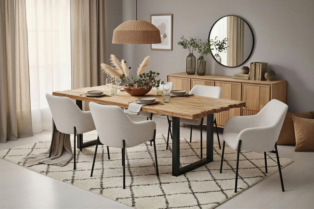 SIDEBOARD 160/80/40 cm  - Schwarz/Naturfarben, Design, Holz/Metall (160/80/40cm) - MID.YOU