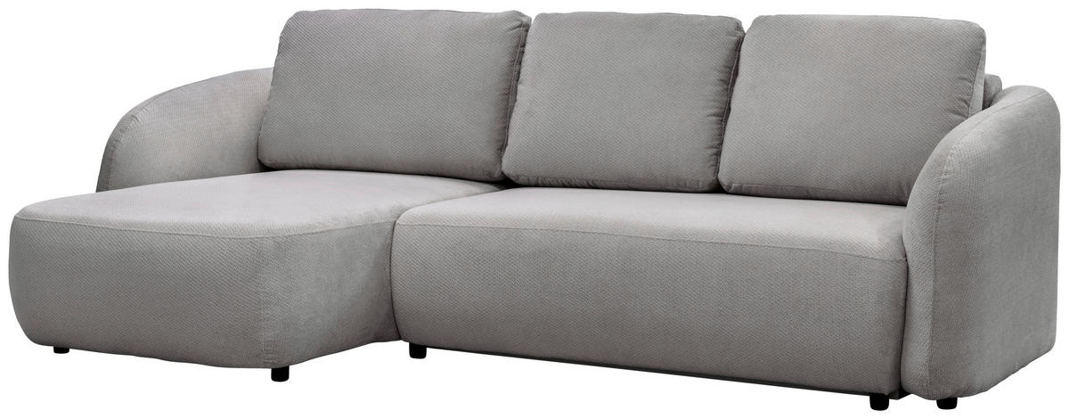 ECKSOFA PORTO Hellgrau  - Hellgrau/Schwarz, Design, Textil (154/270cm) - MID.YOU