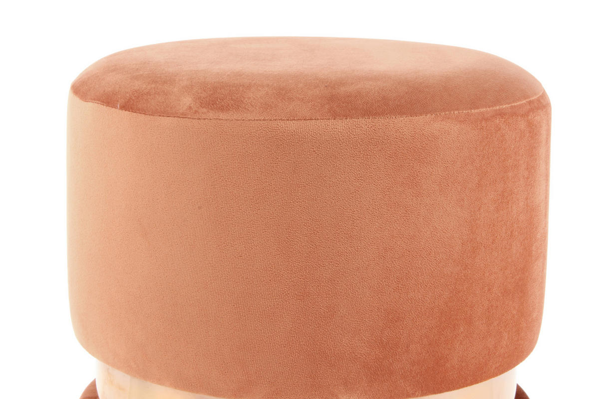 TABURETKA, drevo, kov, textil, kompozitné drevo, 35/46/35 cm - medená/terakota, Basics, kov/drevo (35/46/35cm)