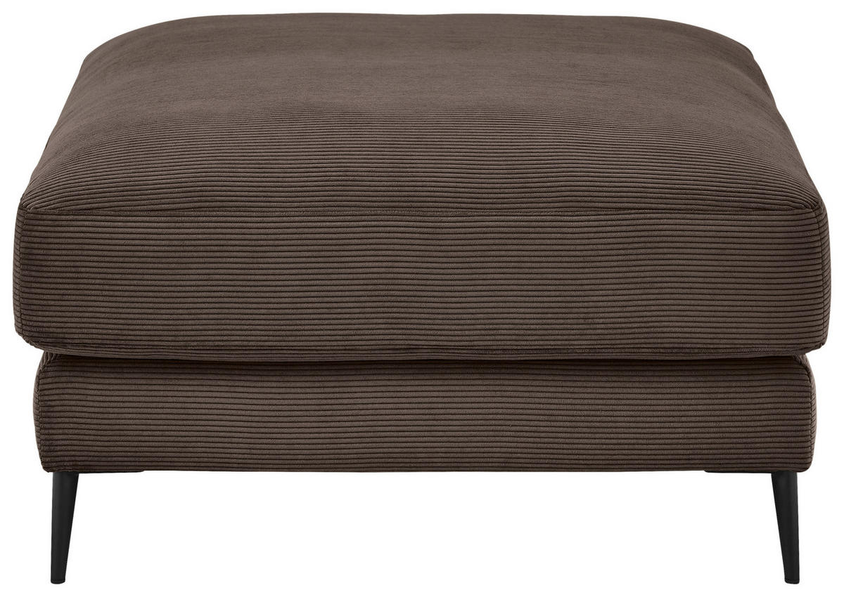 HOCKER in Textil Taupe  - Taupe/Schwarz, Design, Textil/Metall (90/43/90cm) - Dieter Knoll