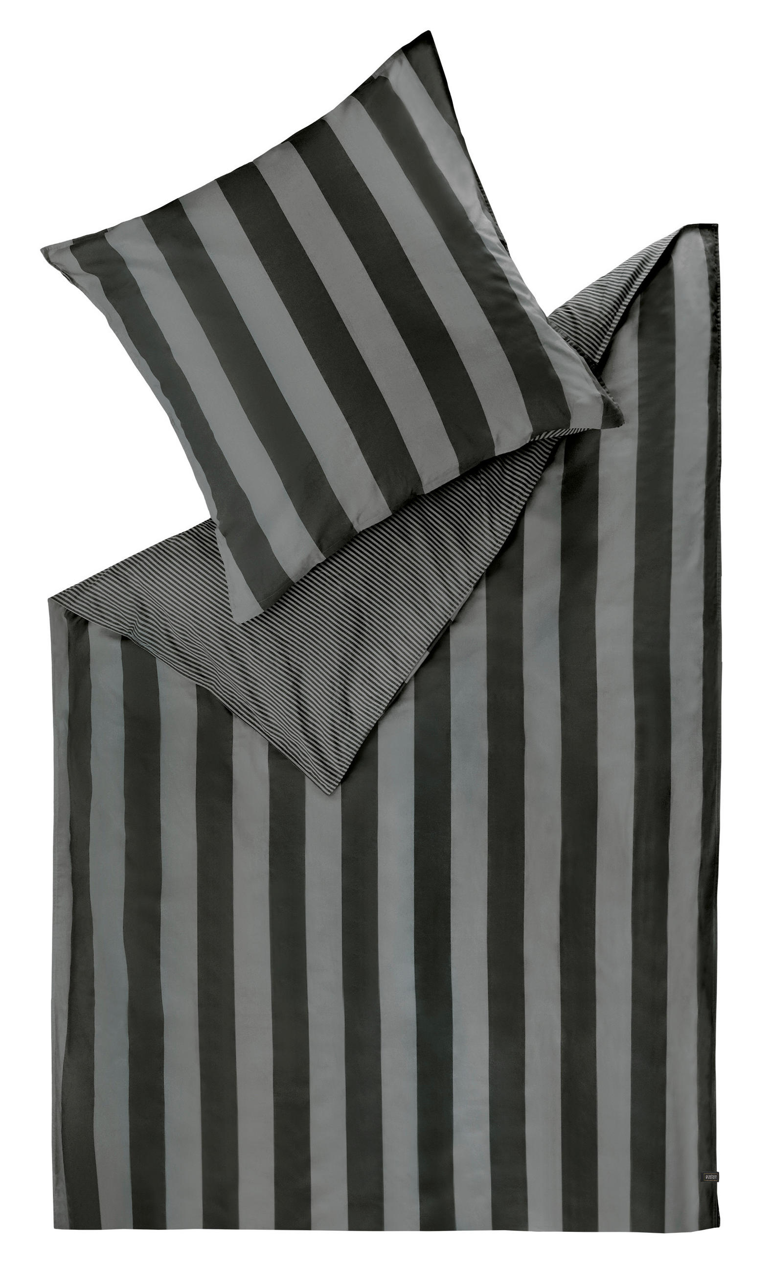 Schöner Wohnen Wendebettwäsche SW-Panel Anthrazit, Schwarz 135x200 cm