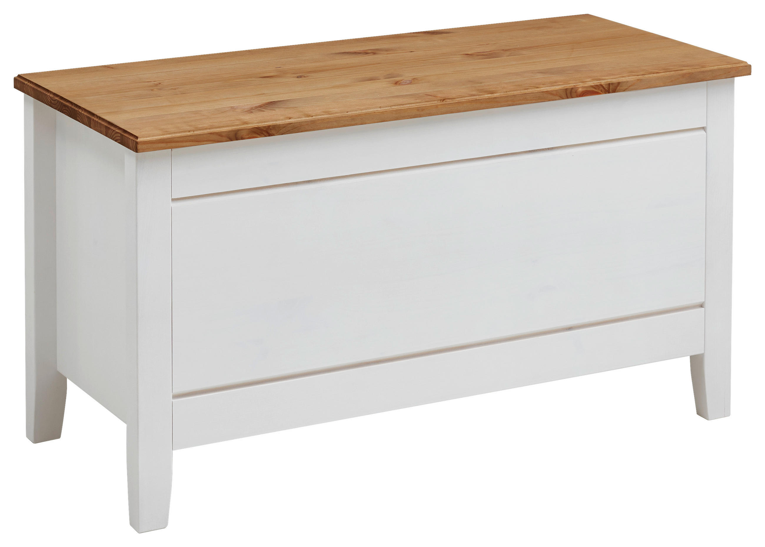 BETTBANK Kiefer Weiß, Laugenfarbig  - Laugenfarbig/Weiß, ROMANTIK / LANDHAUS, Holz (86/47/38cm) - Boxxx