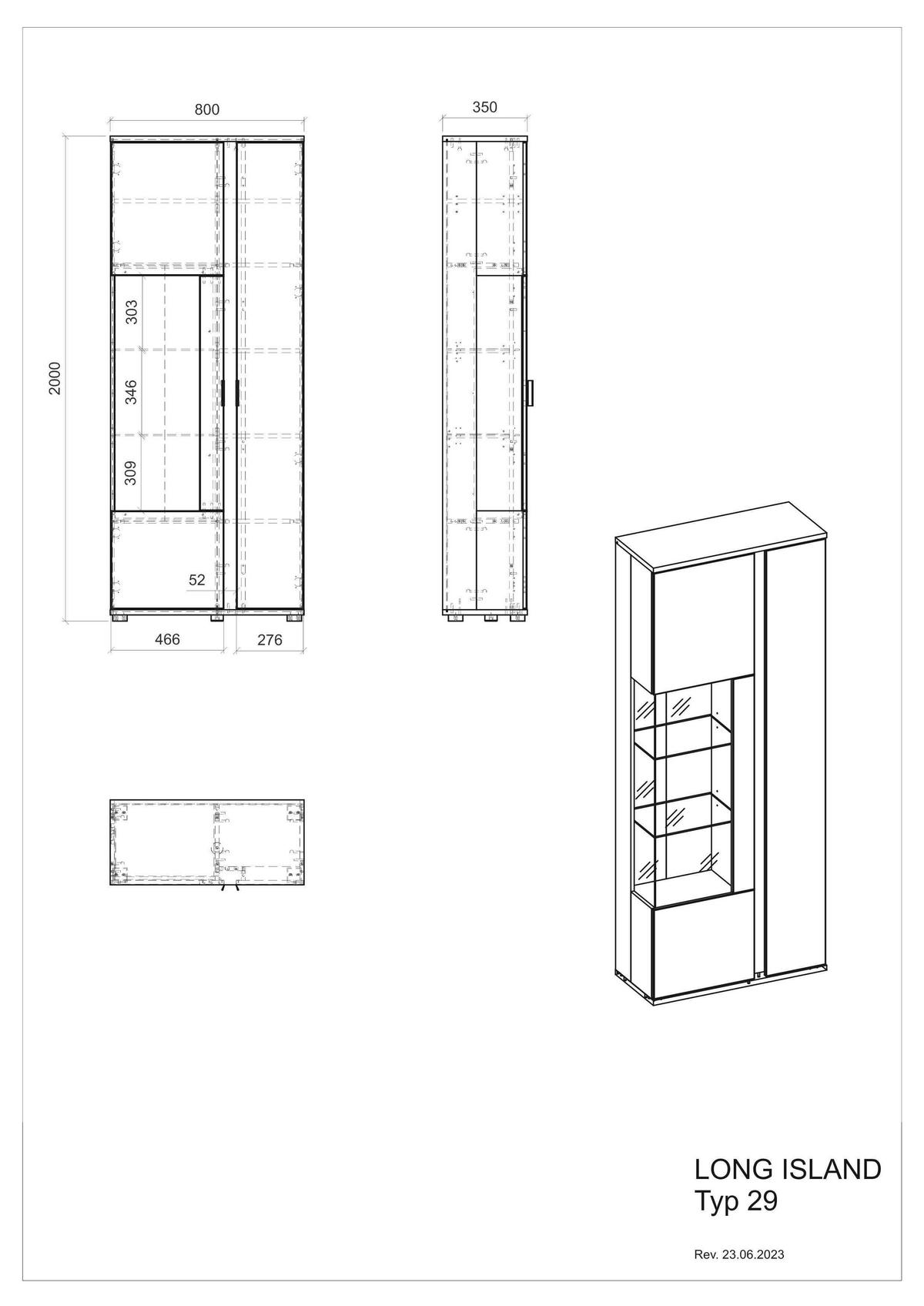 VITRINE in Eiche Wotan, Weiß  - Silberfarben/Eiche Wotan, Design, Glas/Holzwerkstoff (80/200/35cm) - MID.YOU