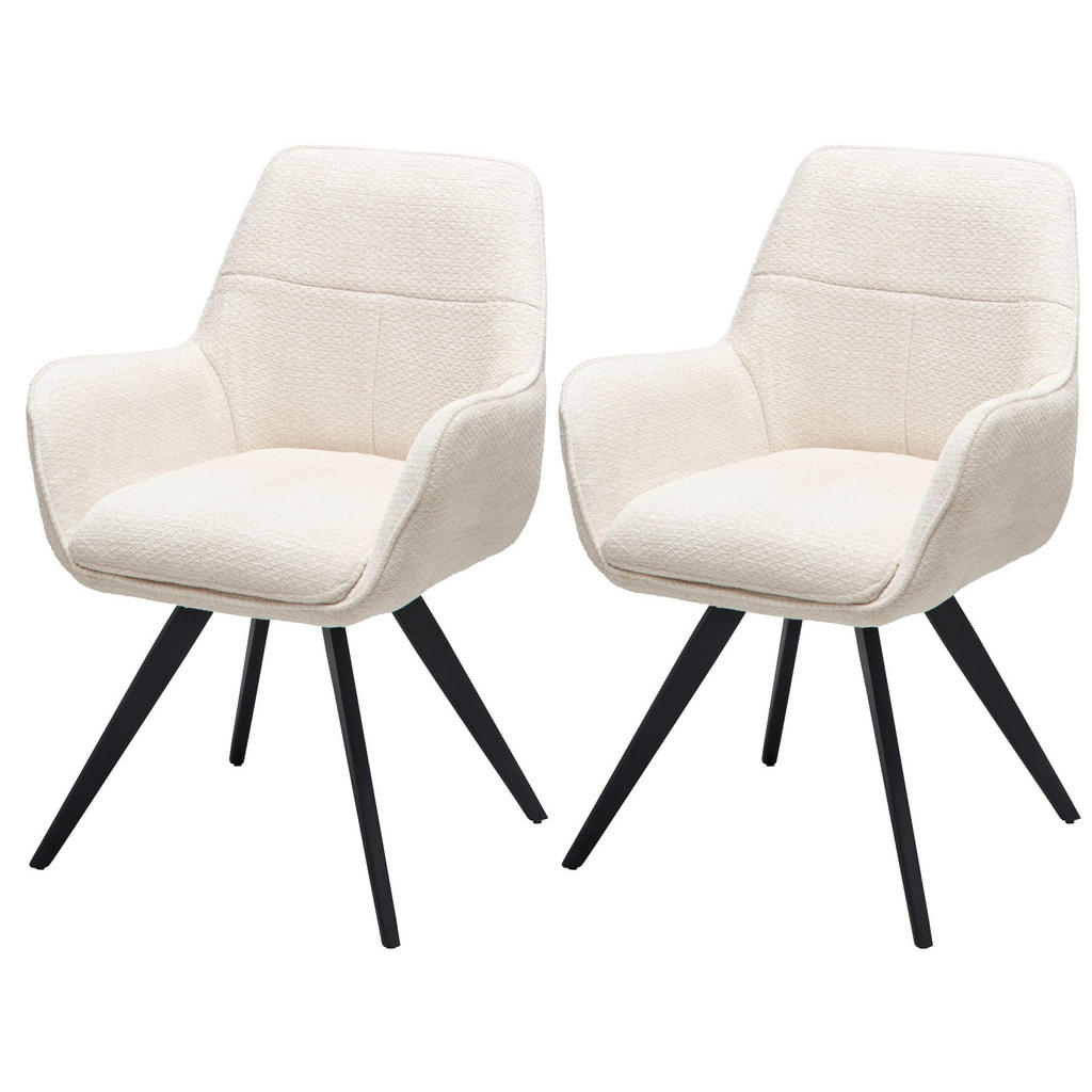 Armlehnstuhl Kimberly Beige/schwarz 2-Er Set