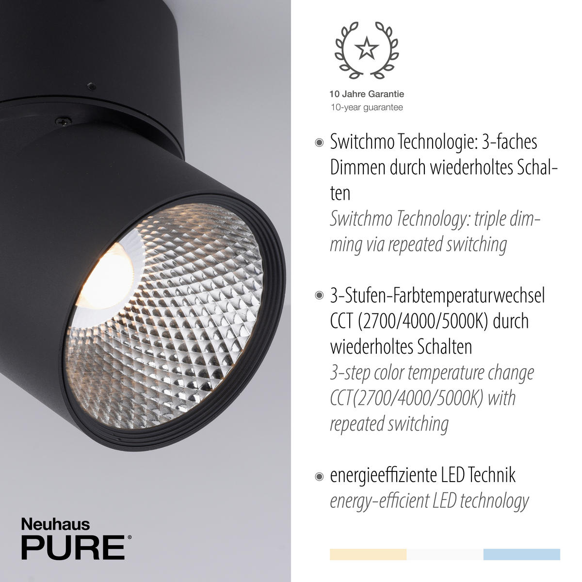 LED-DECKENLEUCHTE 15/15/16 cm   - Schwarz, Basics, Kunststoff/Metall (15/15/16cm) - Neuhaus PURE