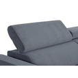 ECKSOFA Graublau Feincord  - Graublau/Schwarz, Design, Textil/Metall (280/205cm) - Xora