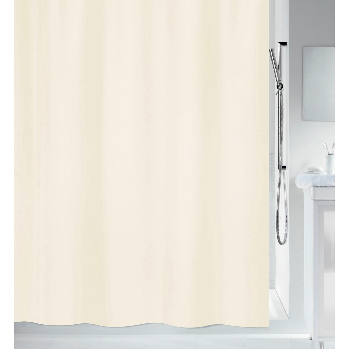 DUSCHVORHANG PRIMO 180/200 cm  - Beige, Basics, Textil (180/200cm) - Spirella