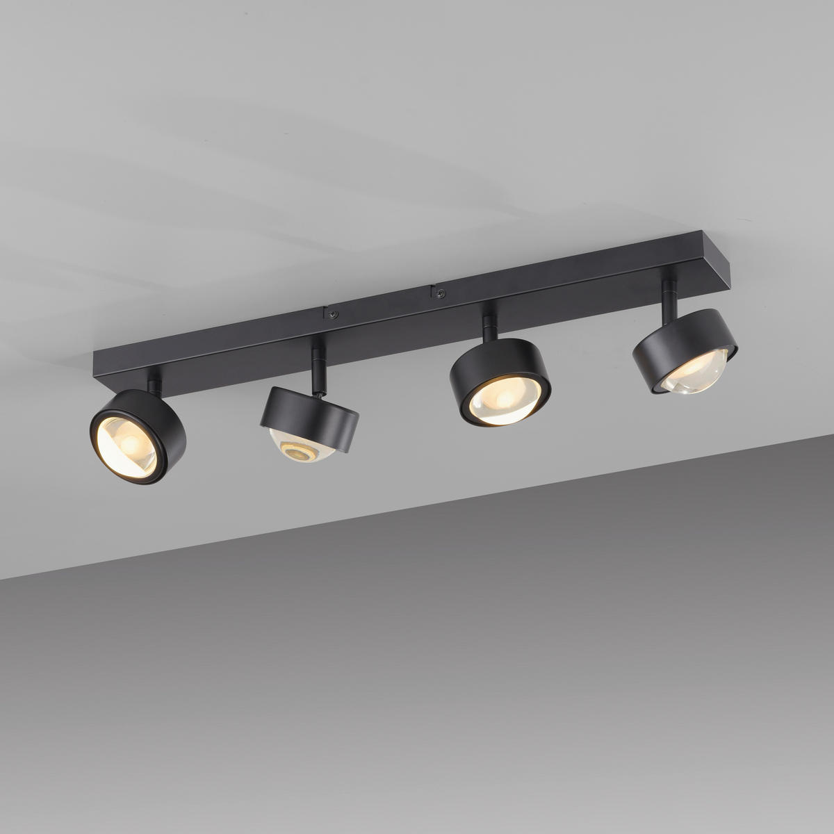 LED-DECKENLEUCHTE SW KULU 60/12,5/12,5 cm   - Schwarz, Design, Kunststoff/Metall (60/12,5/12,5cm) - Schöner Wohnen