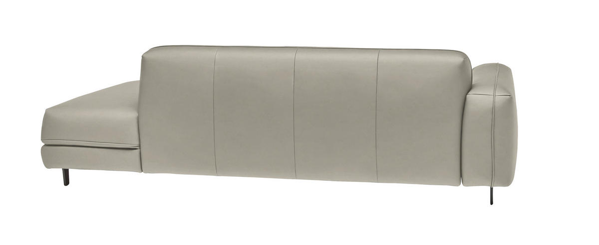 2,5-SITZER  in Echtleder Hellgrau   - Anthrazit/Hellgrau, Design, Leder/Metall (226/70/109cm) - Johann Jakob