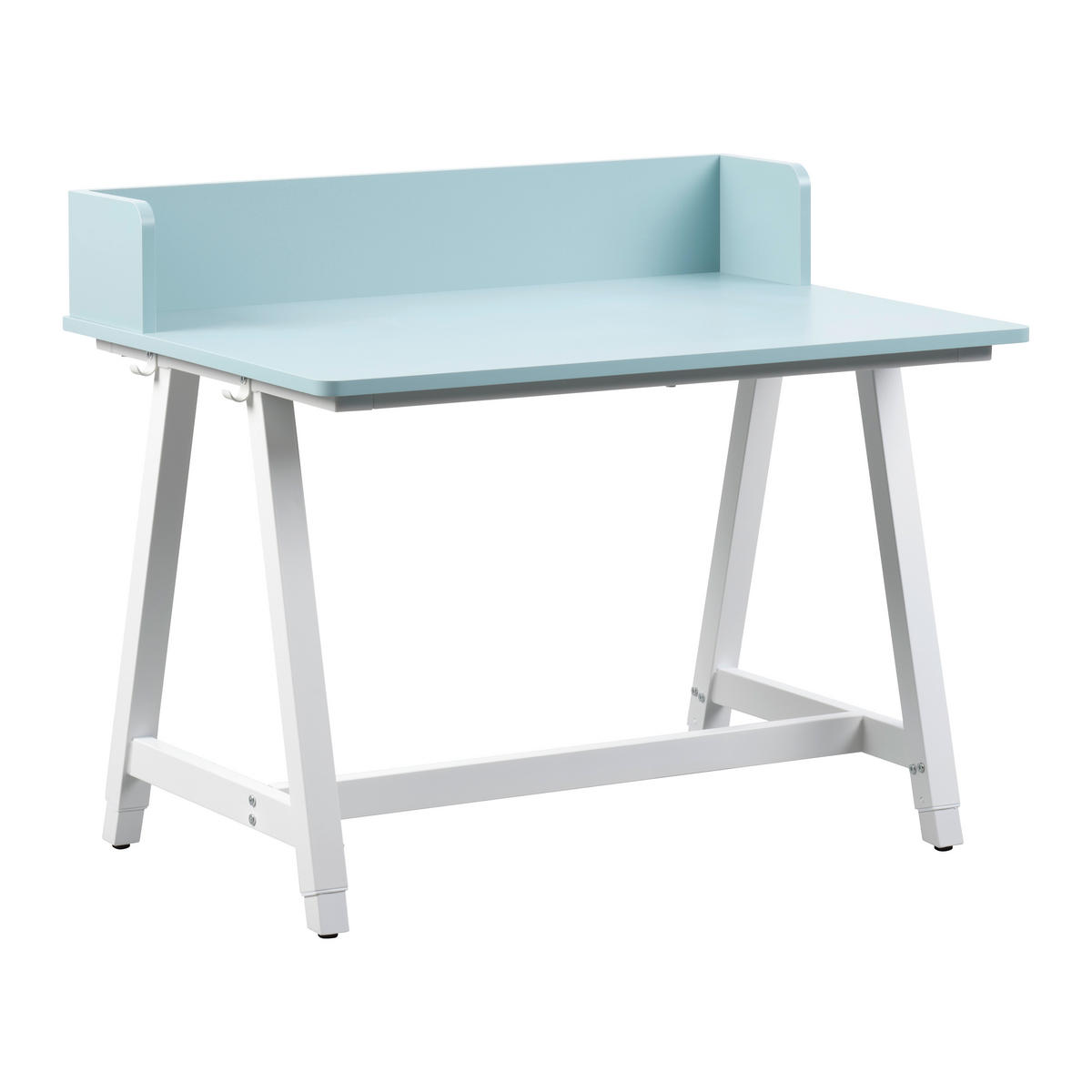 PISAĆI STOL  bijela, svijetlo plava  metal  - bijela/svijetlo plava, Moderno, drvni materijal/metal (80/54-85/60cm)