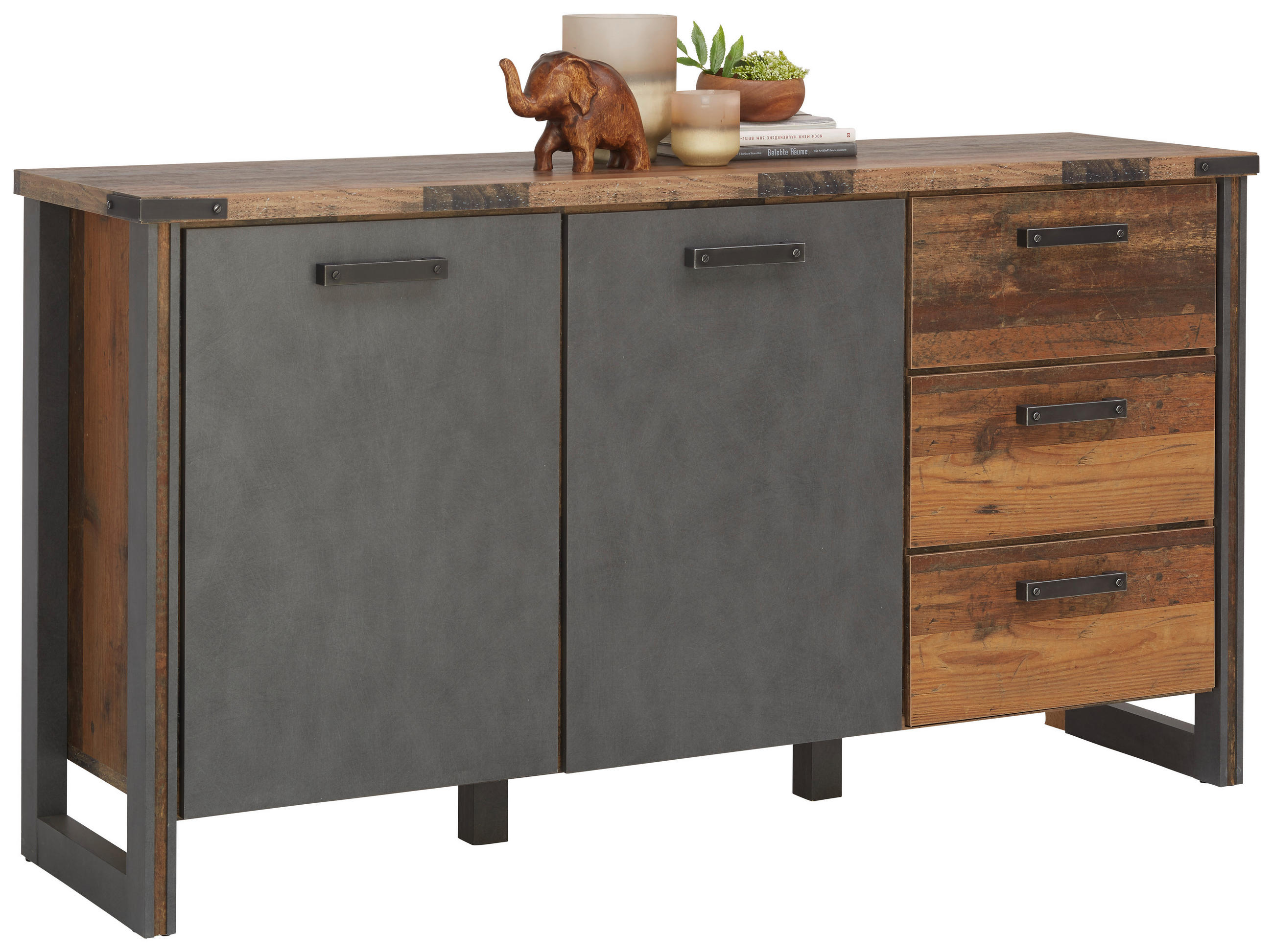 KOMMODE  in 168/88/42 cm  - Anthrazit/Grau, KONVENTIONELL, Holzwerkstoff/Kunststoff (168/88/42cm) - Hom`in