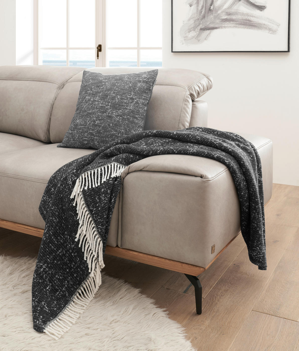 PLAID MR-EASE 140/200 cm  - Anthrazit, Basics, Textil (140/200cm) - Musterring