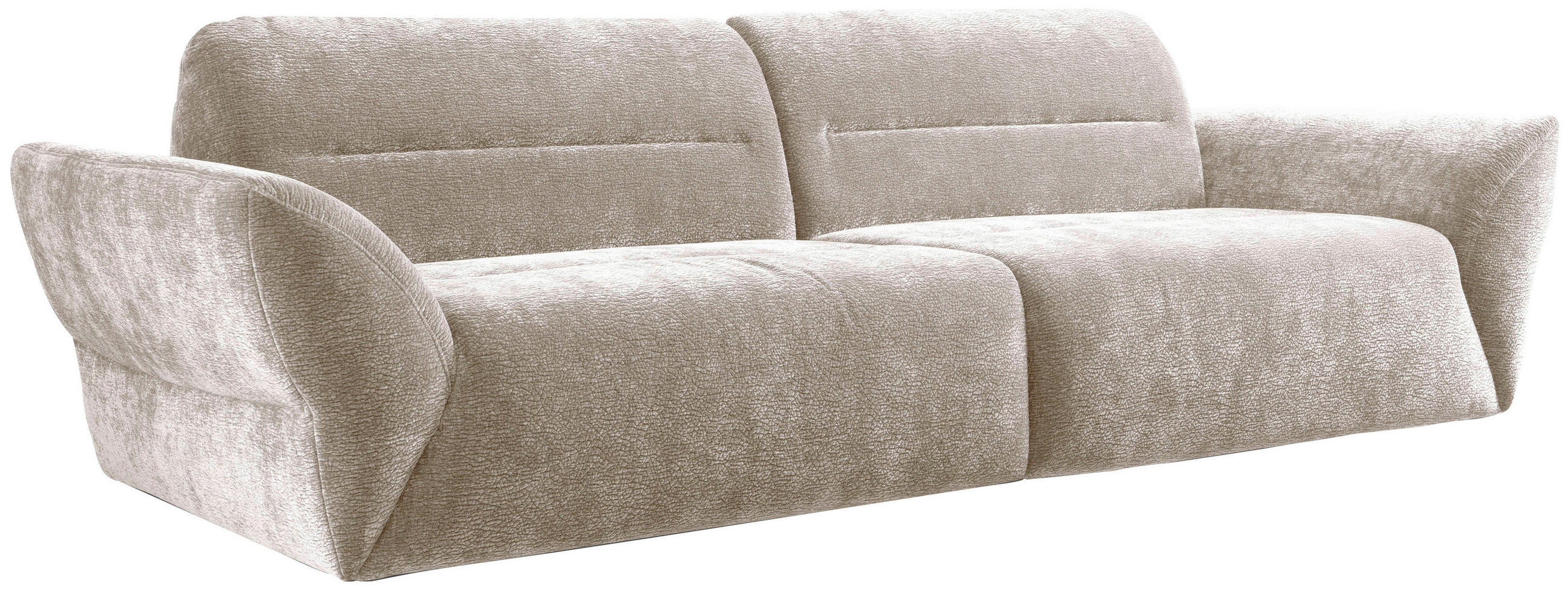 BIGSOFA Chenille Creme  - Creme/Schwarz, KONVENTIONELL, Kunststoff/Textil (300/91/116cm) - Cantus