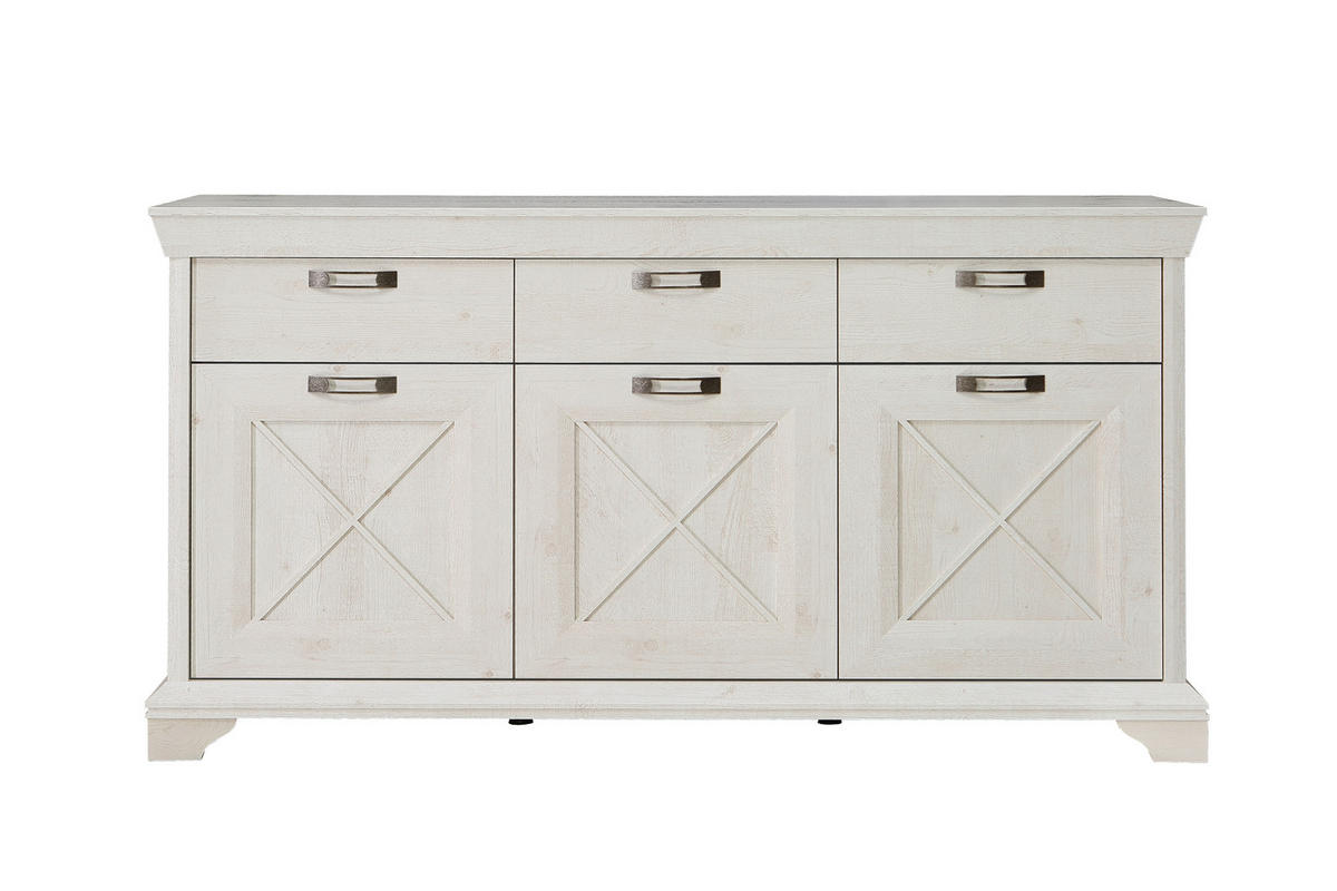 SIDEBOARD  in 178,3/95,9/48,2 cm  - Silberfarben/Weiß, ROMANTIK / LANDHAUS, Holzwerkstoff/Kunststoff (178,3/95,9/48,2cm) - MID.YOU
