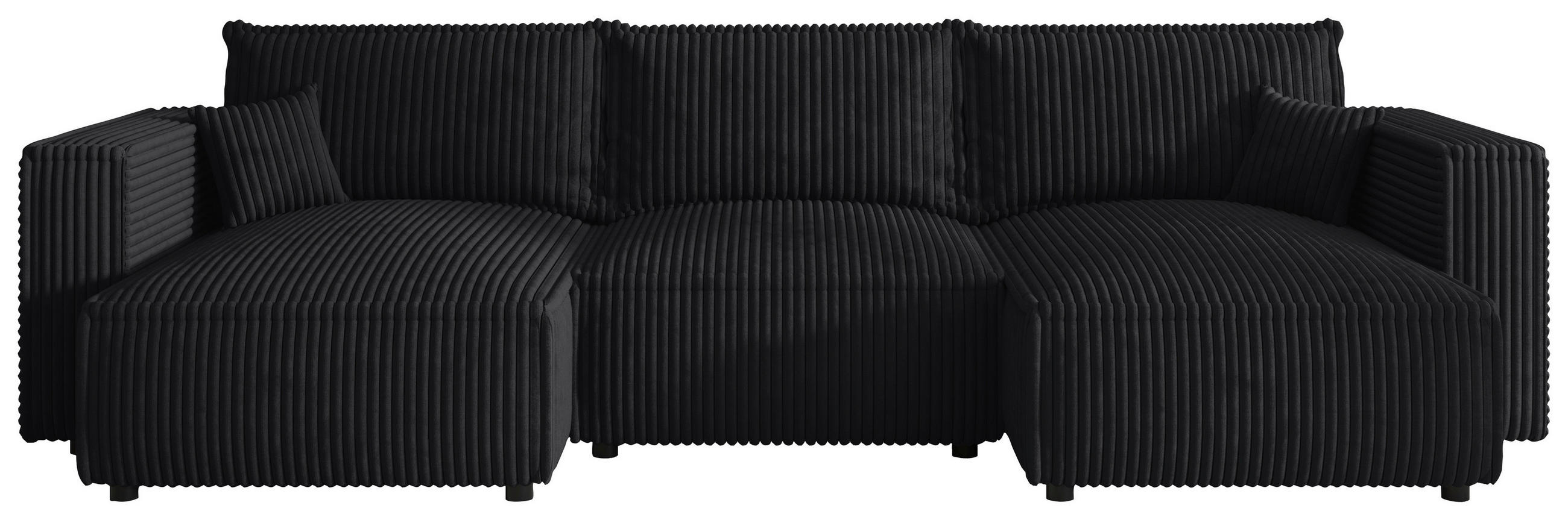 WOHNLANDSCHAFT Anthrazit Cord  - Anthrazit/Schwarz, MODERN, Kunststoff/Textil (153/350/153cm) - Xora