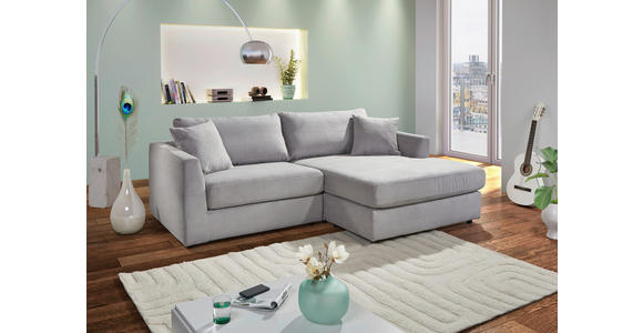 ECKSOFA  in Cord Hellgrau  234/170 cm  - Hellgrau/Schwarz, KONVENTIONELL, Kunststoff/Textil (234/170cm) - Carryhome