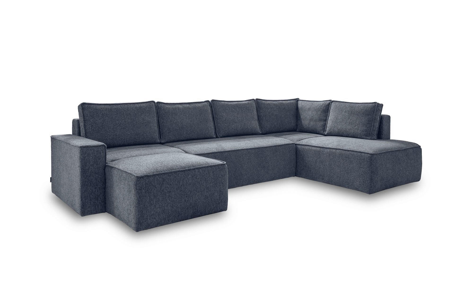 SJEDEĆA GARNITURA tekstil  tamno plava   - bijela/siva, Design, tekstil/plastika (156/322/194cm) - MID.YOU