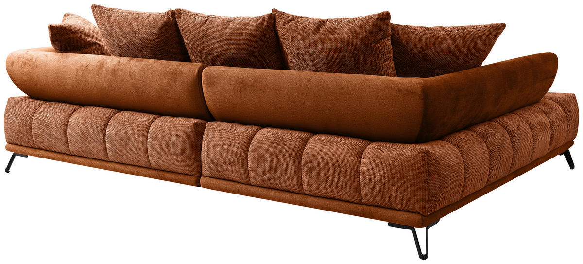 HÖRNSOFFA i chenille kopparfärgad  - svart/kopparfärgad, Modern, metall/textil (184/262cm) - MID.YOU