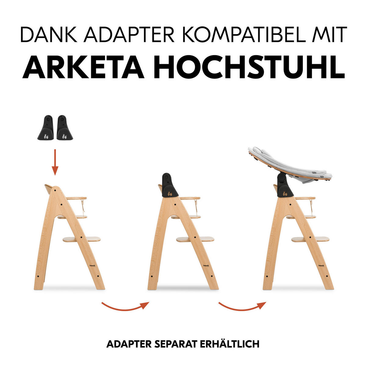 HOCHSTUHLLIEGE Highchair Bouncer Eco  - Buchefarben/Hellgrau, Basics, Holz/Textil (50/40/66cm) - Hauck