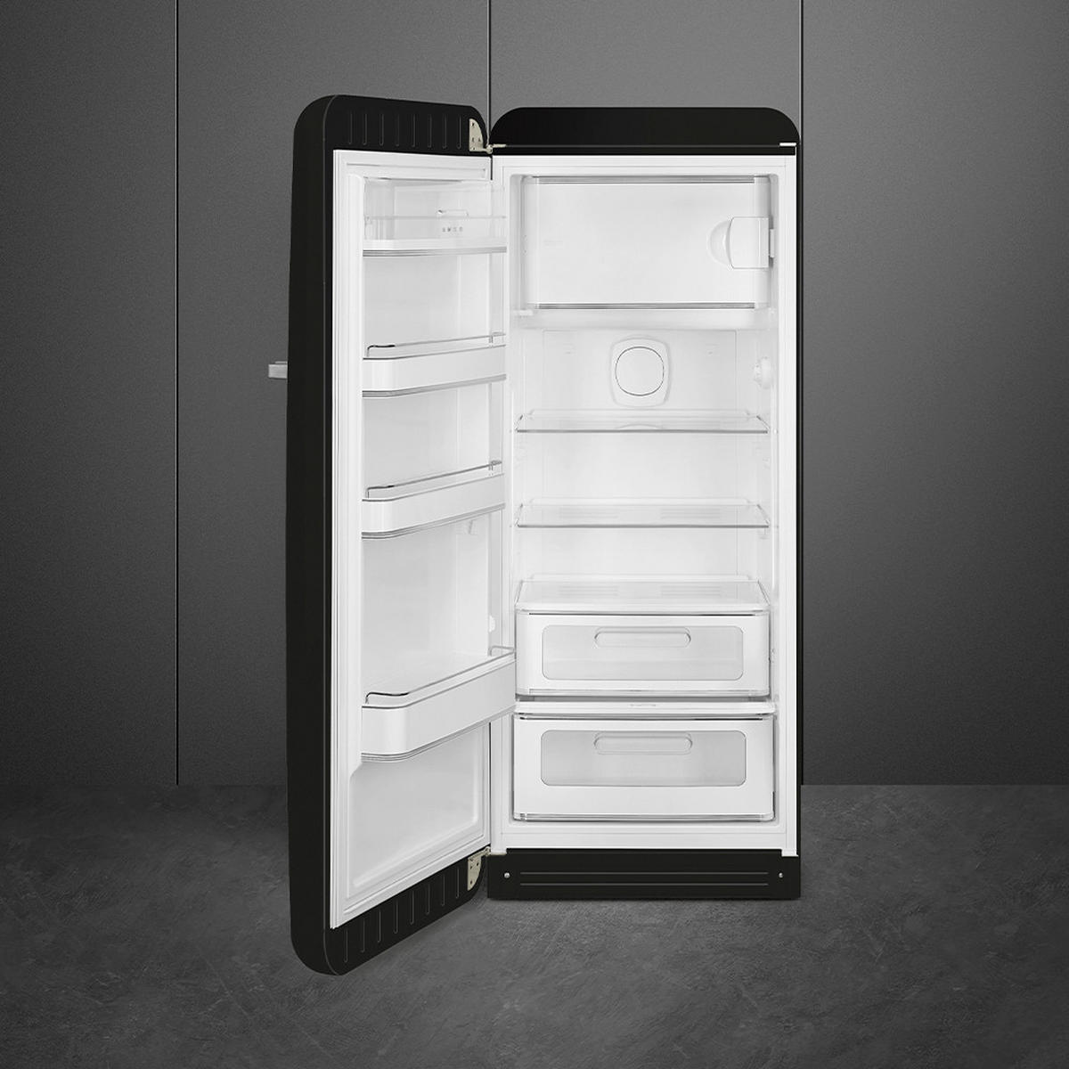 KÜHL-GEFRIER-KOMBINATION FAB28LBL6  - Schwarz Hochglanz, Trend, Metall (60.1/153/76.8cm) - SMEG