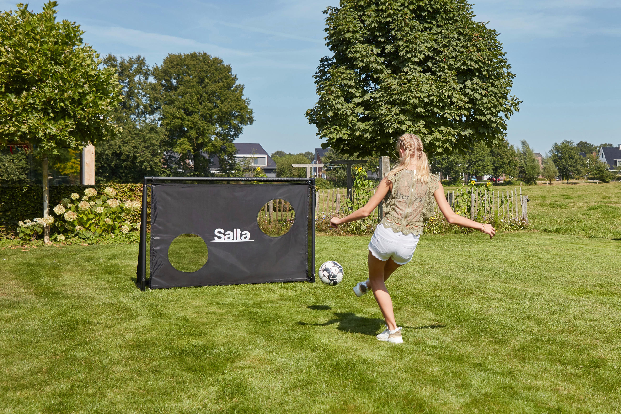 FUßBALLTOR - Schwarz, KONVENTIONELL, Kunststoff/Metall (180/120/60cm) - Salta