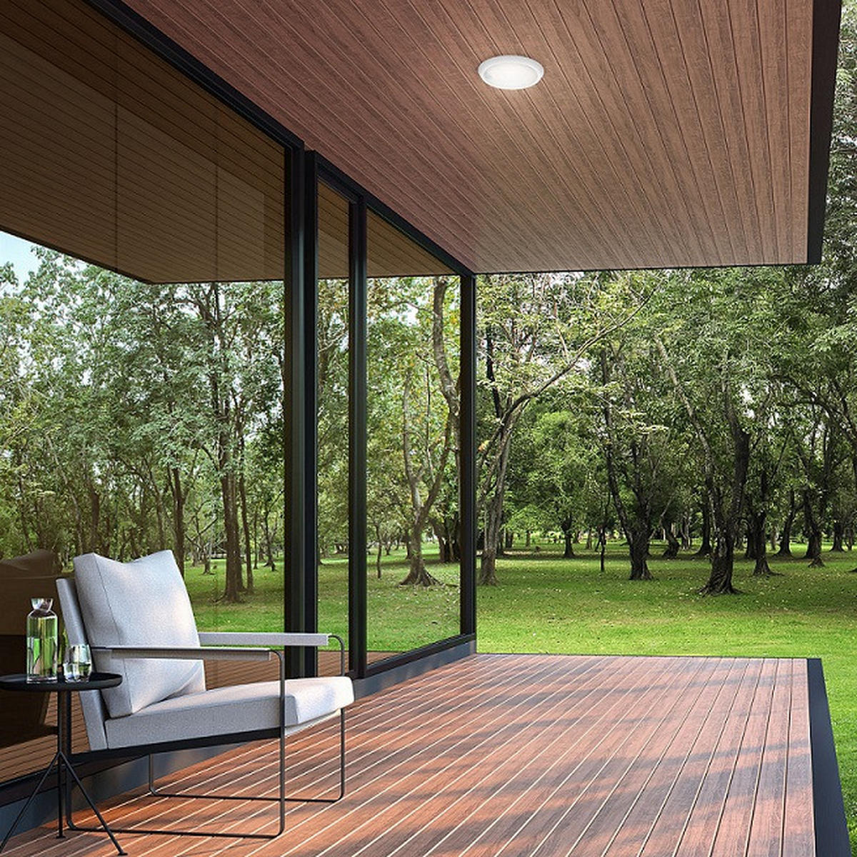 SPOLJNA ZIDNA SVETILJKA  - bela, Osnovno, plastika (17/7cm)