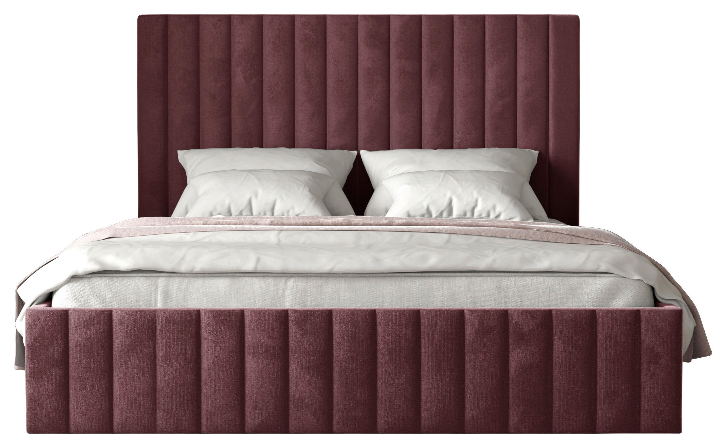 POLSTERBETT Bettkasten, Lattenrost 200/200 cm  in Bordeaux  - Bordeaux/Schwarz, Design, Holz/Textil (200/200cm) - Boxxx