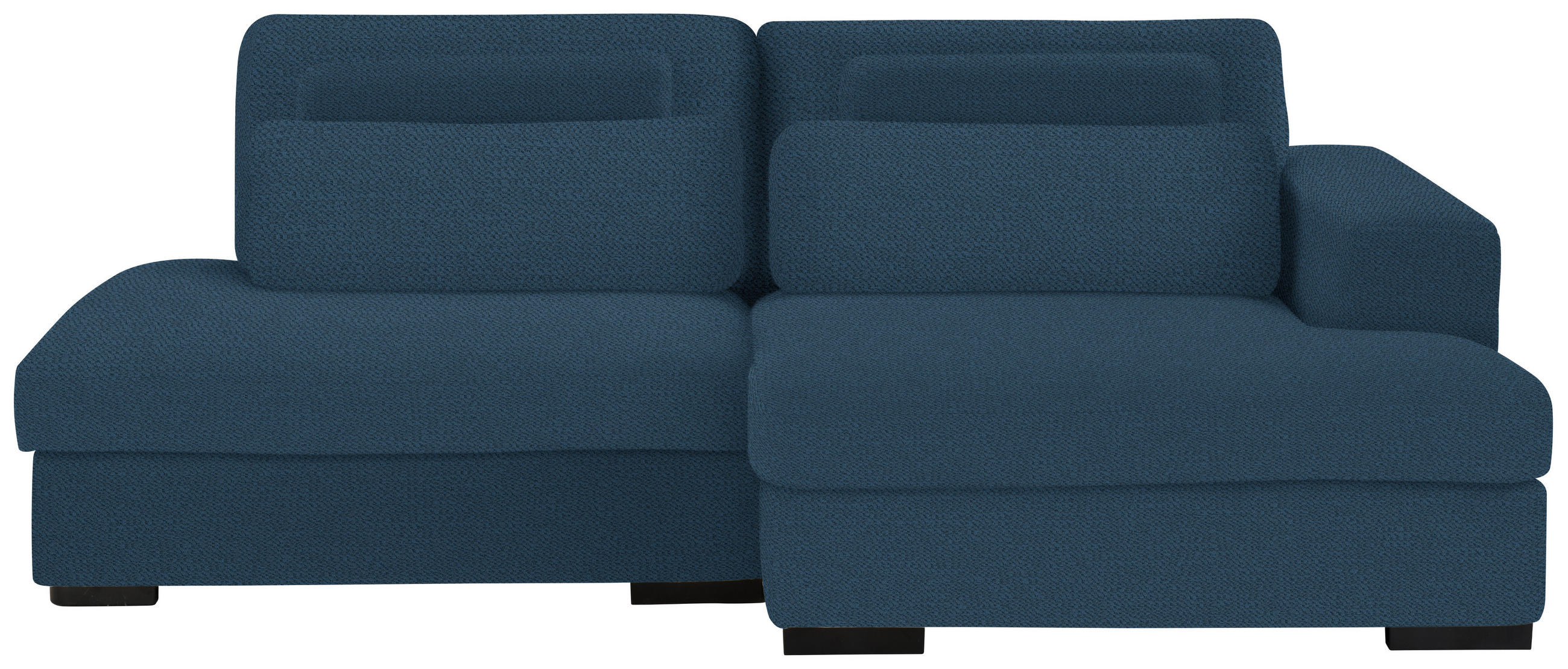 ECKSOFA in Chenille Blau  - Blau/Schwarz, Design, Kunststoff/Textil (223/158cm) - Lomoco