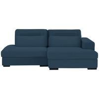 ECKSOFA in Chenille Blau  - Blau/Schwarz, Design, Kunststoff/Textil (223/158cm) - Lomoco