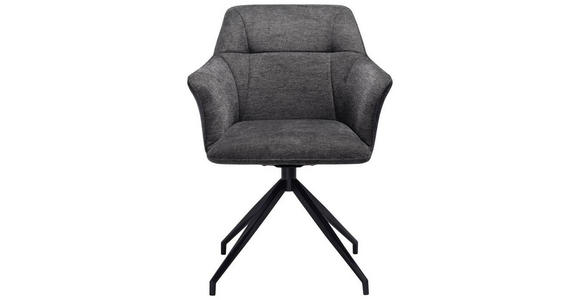 ARMLEHNSTUHL in Eisen Mikrofaser - Schwarz/Grau, Design, Textil/Metall (60/85/62cm) - Novel