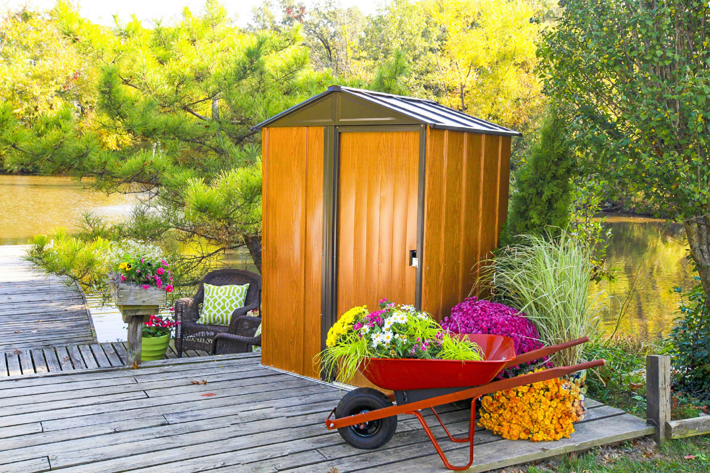 GERÄTEHAUS 151/198/122 cm  - Naturfarben, Basics, Metall (151/198/122cm) - Ambia Garden
