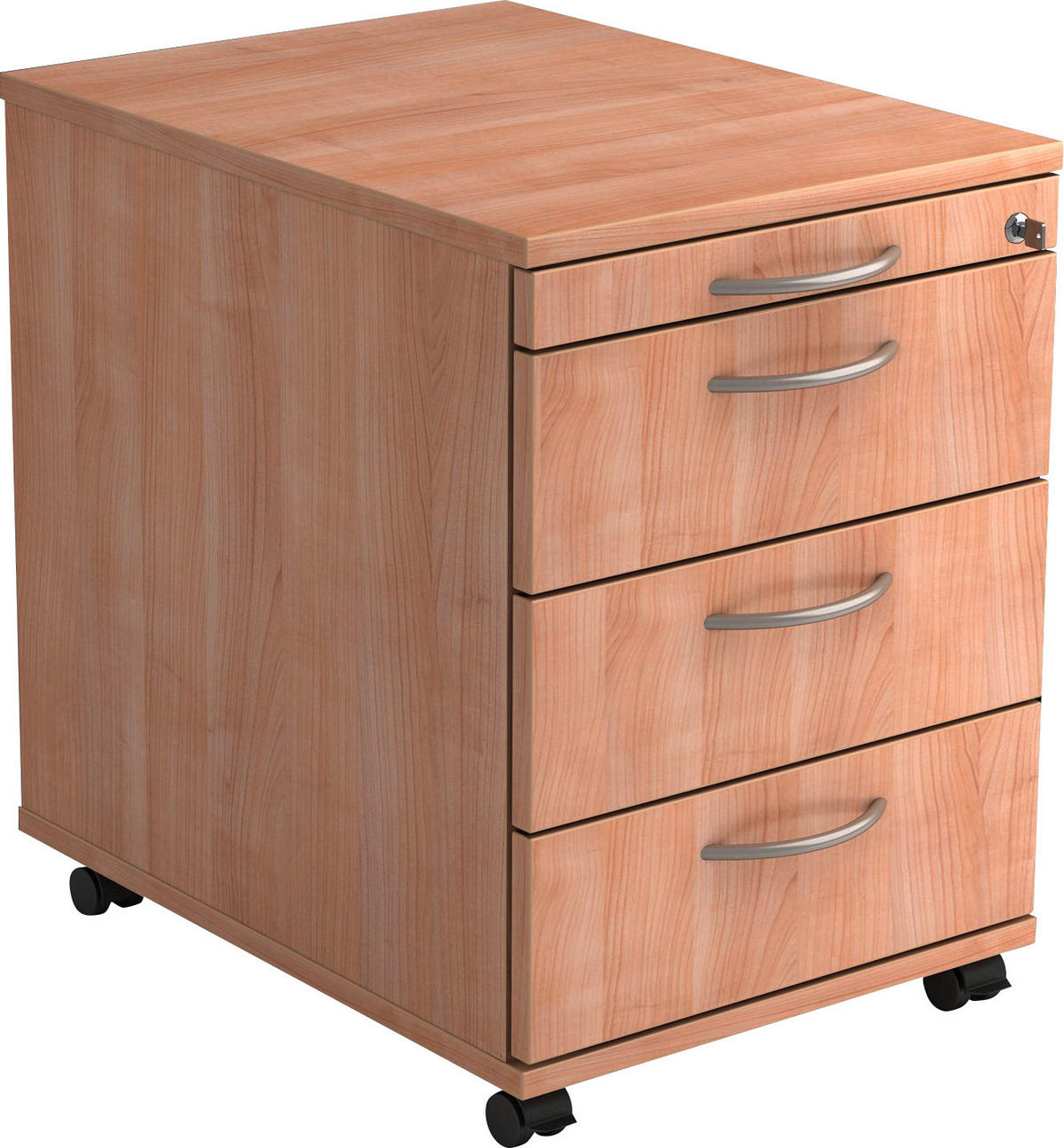ROLLCONTAINER Nussbaumfarben  - Nussbaumfarben/Alufarben, KONVENTIONELL, Holzwerkstoff/Kunststoff (42,8/59/56cm) - Venda