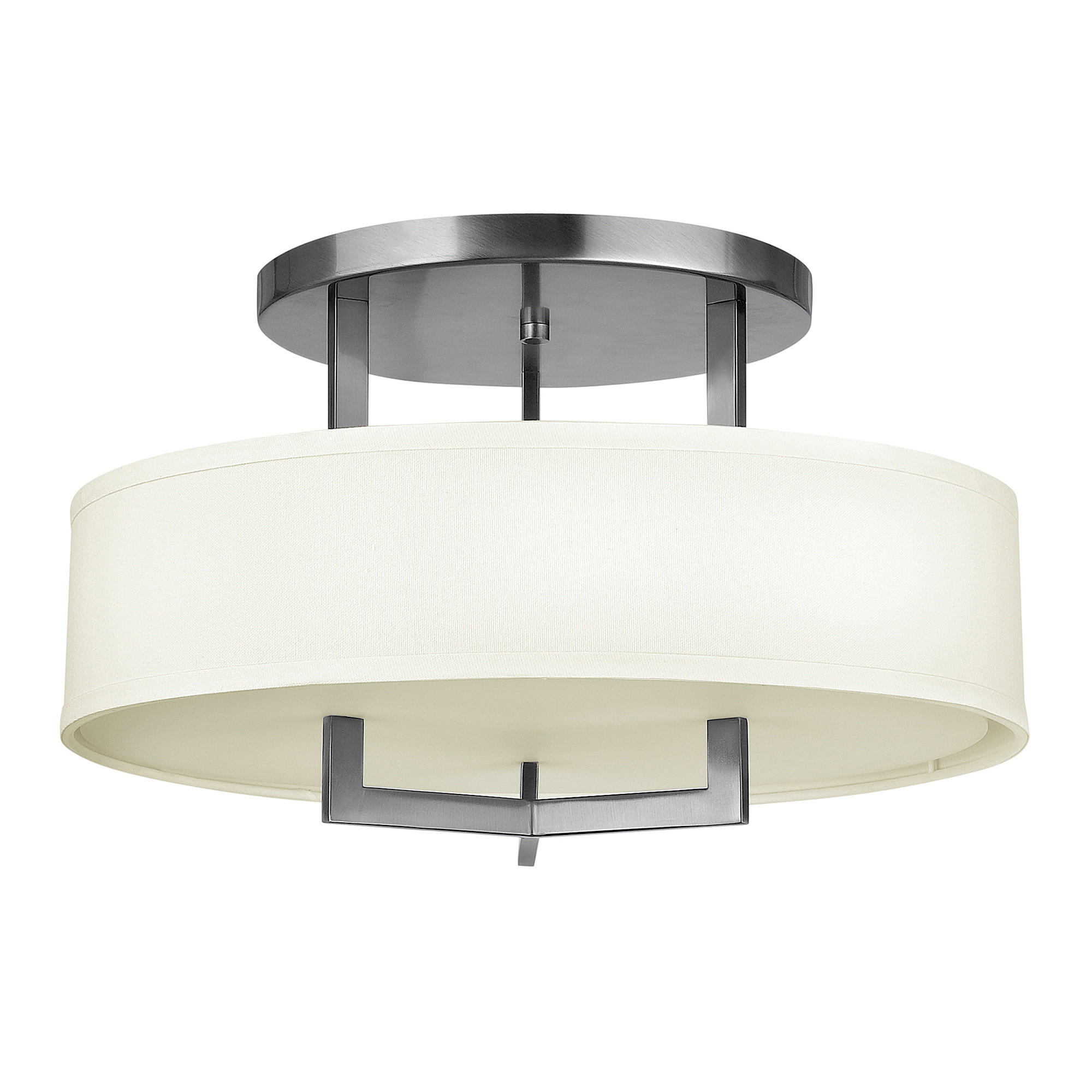 TAKLAMPA Hampton 50.8/30.5 cm  - nickelfärgad, Design, metall/textil (50.8/30.5cm) - Elstead Lighting