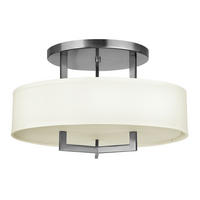 DECKENLEUCHTE Hampton 50.8/30.5 cm   - Nickelfarben, Design, Kunststoff/Textil (50.8/30.5cm) - Elstead Lighting