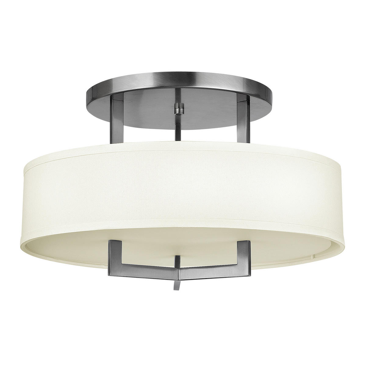 DECKENLEUCHTE Hampton 50.8/30.5 cm   - Nickelfarben, Design, Kunststoff/Textil (50.8/30.5cm) - Elstead Lighting