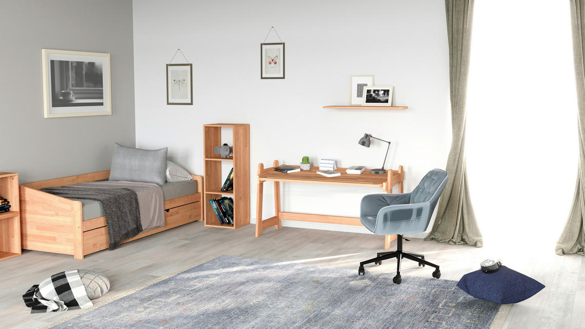 PÍSACÍ STÔL PRE MLÁDEŽ, jadrový buk, 140/70/75 cm - jadrový buk, Natur, drevo (140/70/75cm) - MID.YOU