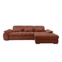 ECKSOFA Cord Koralle  - Koralle/Schwarz, Modern, Textil/Metall (314/184cm) - Livetastic