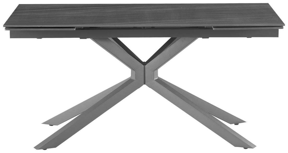 ESSTISCH Dunkelgrau rechteckig  ausziehbar  - Dunkelgrau/Grau, KONVENTIONELL, Keramik/Metall (160-240/75/90cm) - MID.YOU